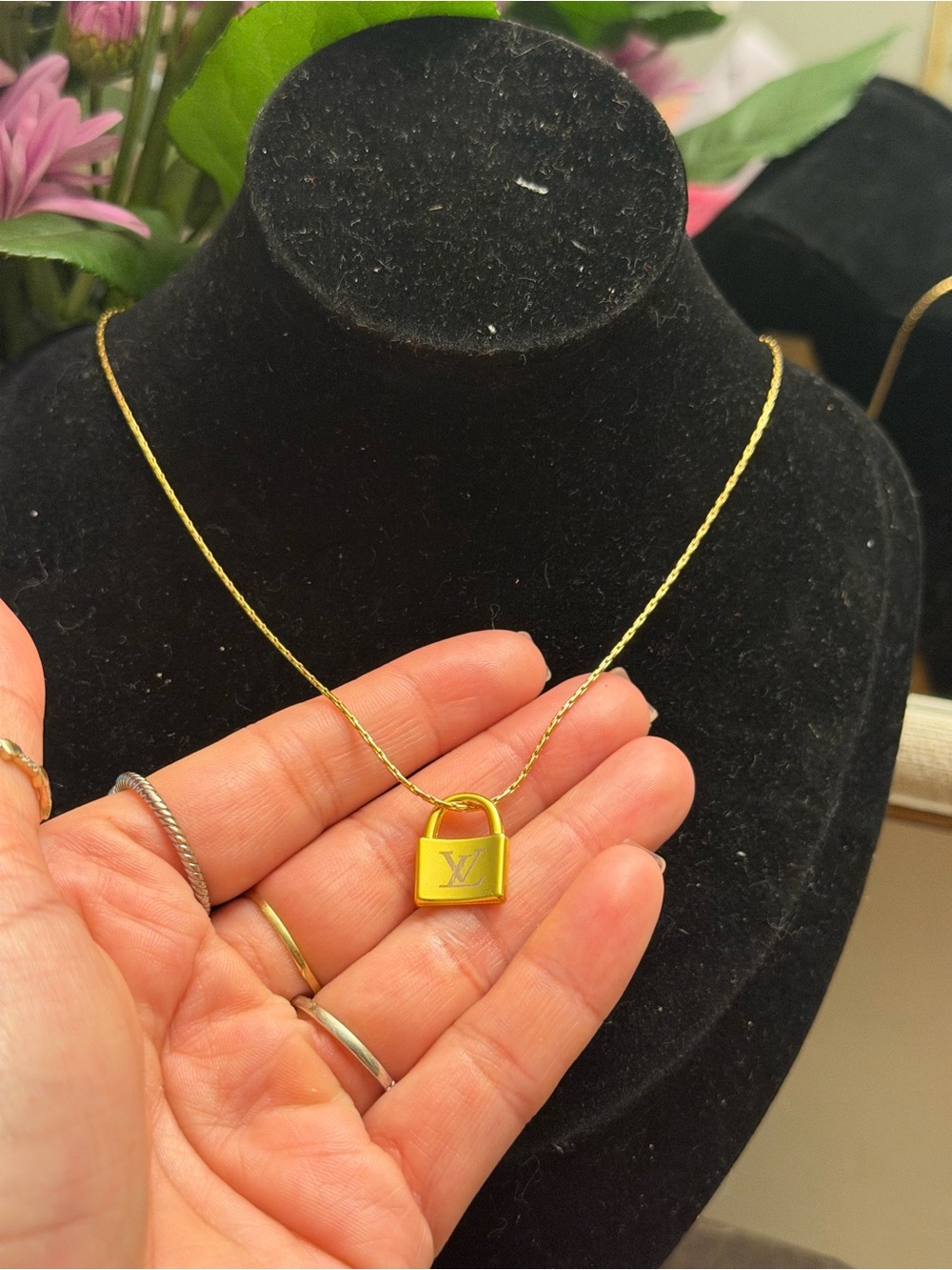 LV lock charm Necklace